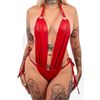 Trikini de vinilo dos tiras rojo